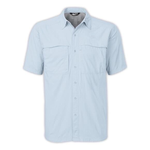 North Face Fishing Shirt Mens XXL Blue Rip Stop Short Sleeve Work Vented Camp - Picture 1 of 12